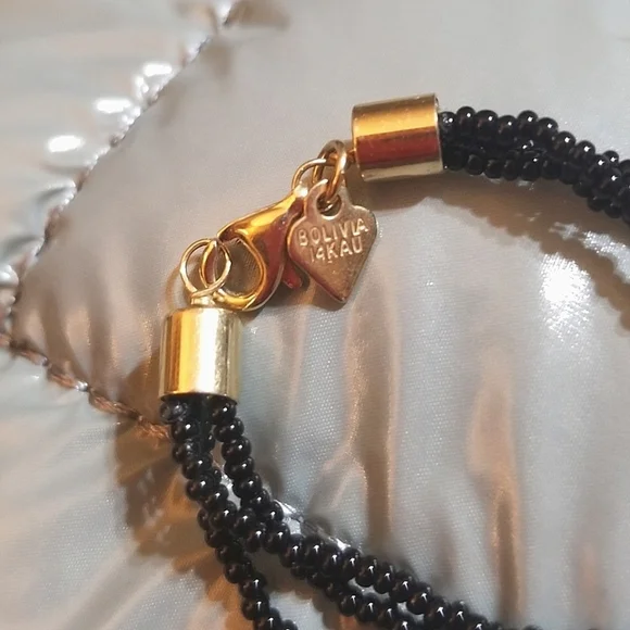 SOLID 14KT Bolivia AU Murano Venetian Glass Heart Necklace - Picture 5 of 6